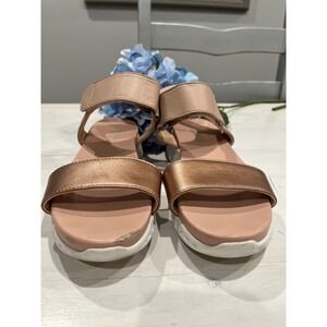 Fiesta Platform Sandals Rose Gold Straps White‎ Sole Women's Size 8M